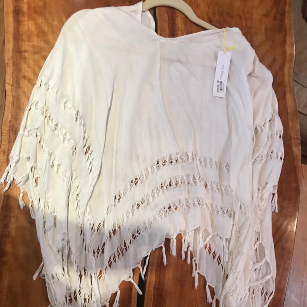 BCBG Boho Fringe Poncho